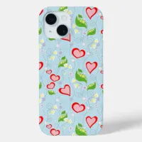 Fun Colorful Hearts and Flowers iPhone 15 Case