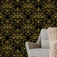 Gold and Black Elegant Ornate Baroque Opulence Wallpaper