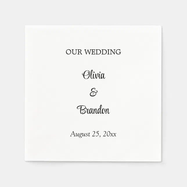 Simple Minimalist Wedding Paper Napkins