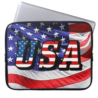 USA - American Flag Neoprene Laptop Sleeve