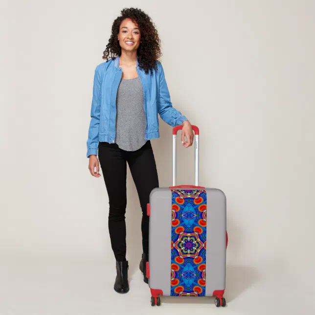 Multicolored oil painting kaleidoscope luggage