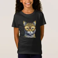 Cool Kitty Cat with Glasses T-Shirt