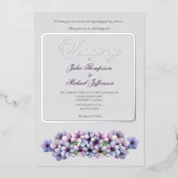 Romantic and Poetic Pastel Lilac Watercolor Foil Invitation