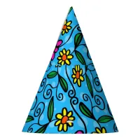 Abstract Floral Party Hat