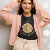 Peace & Joy Pink Gold Family Name Christmas T-Shirt