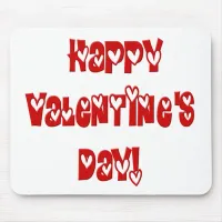 Happy Valentine's Day with Hearts Mouse Pad