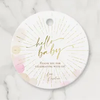 Hello Sunshine Boho Modern Happy Baby Girl Shower Favor Tags