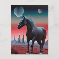 Horse on a Planet in Outerspace Postcard