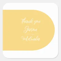 Modern Tropical Beach Coastal Wedding Square Sticker