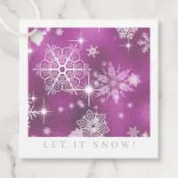 Prettiest Snowflakes Pattern Orchid Pink ID846 Favor Tags