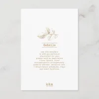 Golden Leaf Wedding Details 2 ID655 Enclosure Card