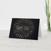 Happy New Year Fireworks Personalized Holiday Card