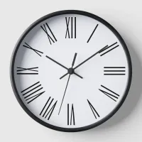 White and Black Roman Numerals Empire Clock