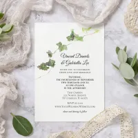 Green English Ivy Vine Watercolor Wedding Invitation