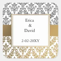 gold damask envelopes seals