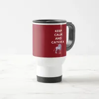 Keep Calm Catch a Unicorn White Font, Retro, ZKoA Travel Mug