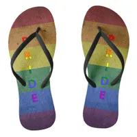 LGBT Rainbow Pride Flag Retro Style Flip Flops