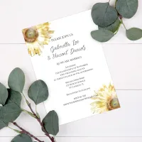 Yellow Sunflowers Watercolor Wedding Invitation