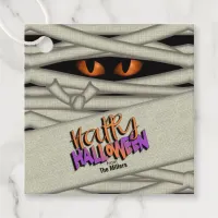 Mummy Eyes Halloween Orange ID685 Favor Tags