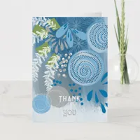 Abstract Floral Gold Foil Thank You Greeting Card