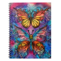 Warm Colors Butterfly Spiral Photo Notebook