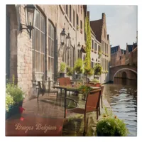 Bruges Belgium Sketch Medieval | Ceramic Tile