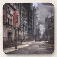 Abandoned City | Post Apocalyptic Dystopian World  Beverage Coaster