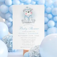 Sailor Bear Nautical Baby Shower Invitation