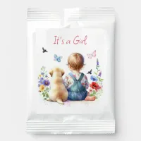 Baby Girl and her Puppy | It's a Girl Watercolor Lemonade Drink Mix