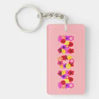 Mom Floral Typography Keychain