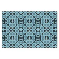 Elegant Blue Mosaic Geometric Pattern Tissue Paper