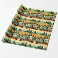 Retro RV Camper Camping Themed Wrapping Paper