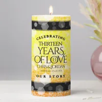 Elegant 13th Citrine Wedding Anniversary Pillar Candle