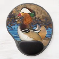 Beautiful Chatty Mandarin Duck at the Pond Gel Mouse Pad