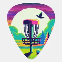 Pixel Art Disc Golf Course Guitar Pick