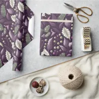 Purple Green Christmas Pattern#18 ID1009 Wrapping Paper