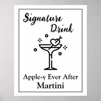 Signature Drink Sign for Wedding Bar Martini