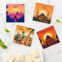 Mumbai, Istanbul, Marrakech, New Delhi Coaster Set