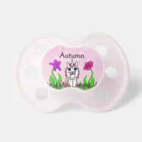 Pink Unicorn, Butterflies and Flowers Baby Pacifier