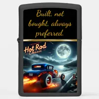 Hot rod racing by a moonlit lake zippo lighter