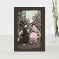 Vintage Couple Proposal Valentines Greeting Card