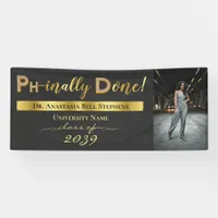 Gold Doctorate PhD Graduation Ceremony Party Banner