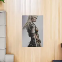 Scandinavian Female Warrior Fantasy Art Poster Rug