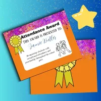 Attendance awards high school certificate