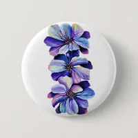 Delphinium  flowers painting pinback button