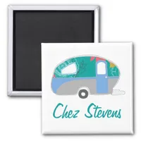 Personalized Retro Vintage Caravan Design Magnets