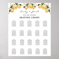 Seating Chart Gold Geometric Orange Floral Wed 200