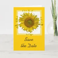 Yellow Sunflower Wedding Save the Date Announcement