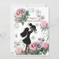 Happy Mother's Day women holding a child Holiday Card