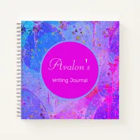 Acrylic Art Girly Pink Purple Blue Spiral Notebook